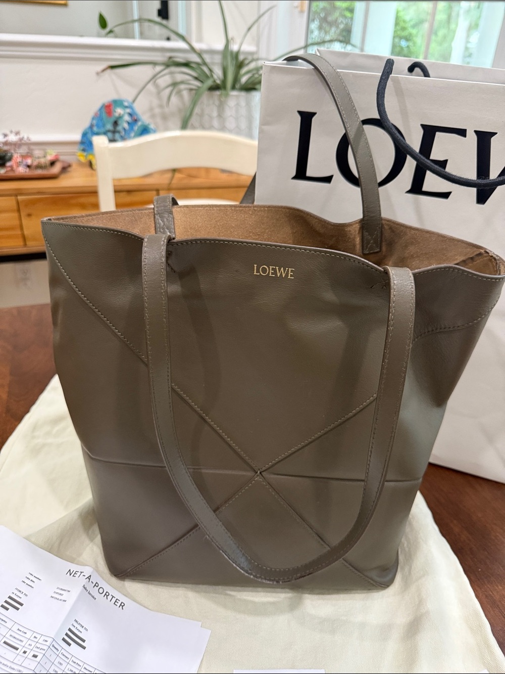 Loewe Medium Puzzle Fold Tote with organizer, receipt, dust bag, & gift bag - Picture 2 of 16